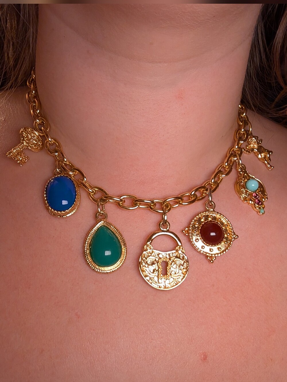 Ben-Amun Gold Charm Necklace